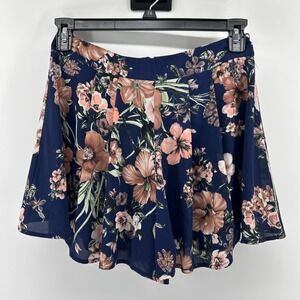 Pink Owl Skort Skirt Women's Large Blue Pink & White Floral Shorts Tennis Golf